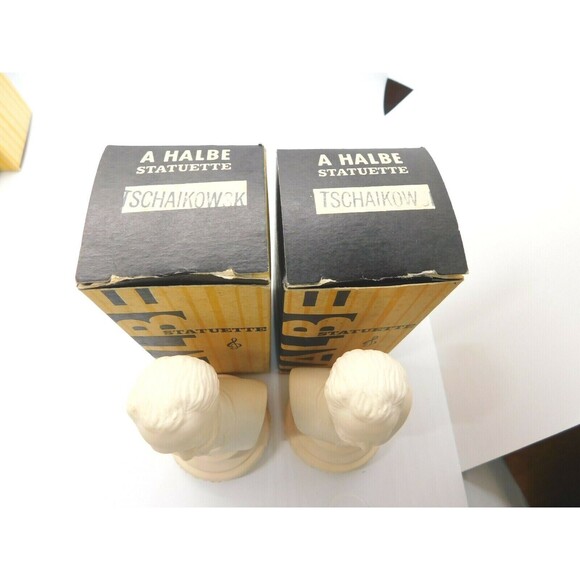 Vintage Halbe Statuette Lot of 7 Figures Busts Famous Music Composers - Picture 6 of 6